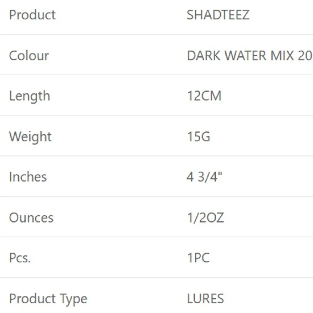 Купить Westin P023-1002-014-UNIT Мягкий приманка Shadteez Dark Water Mix 15g 120 mm 2 Единицы 20 7ft.ru в интернет магазине Семь Футов