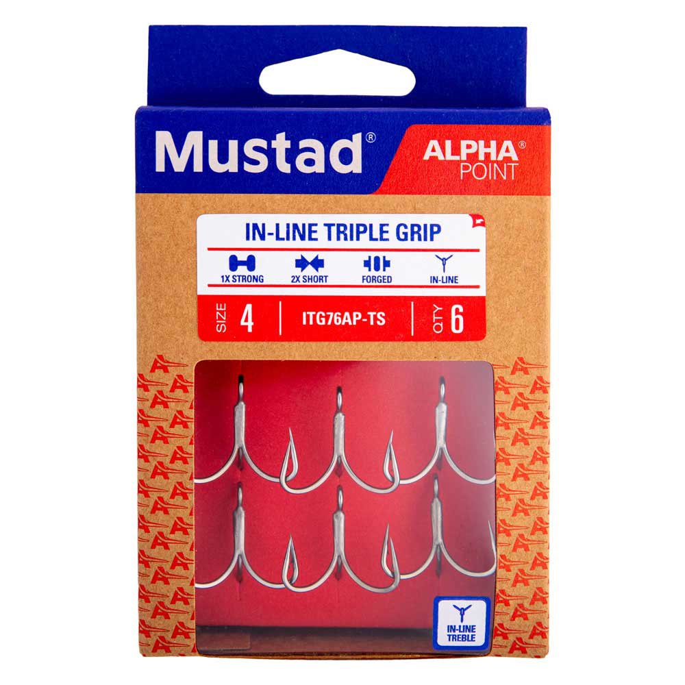 Купить Mustad ITG76AP-TS-8-6A In-Line Triple Grip Short Тройной Крючок Titan Steel 8 7ft.ru в интернет магазине Семь Футов