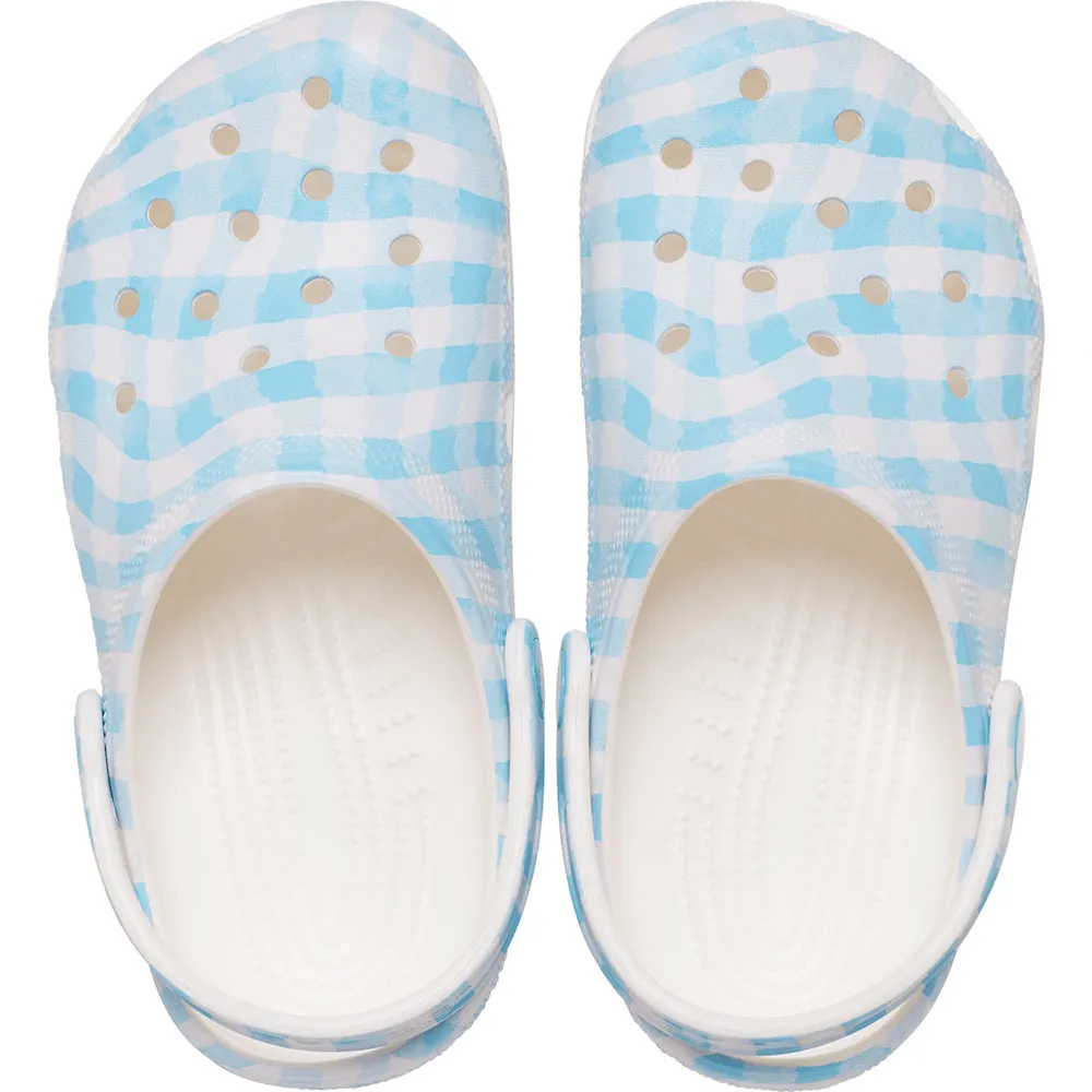 Купить Crocs 210988-16s-j4 Деревянные башмаки Classic Gingham White / Blue 35x25x15 EU 36 7ft.ru в интернет магазине Семь Футов