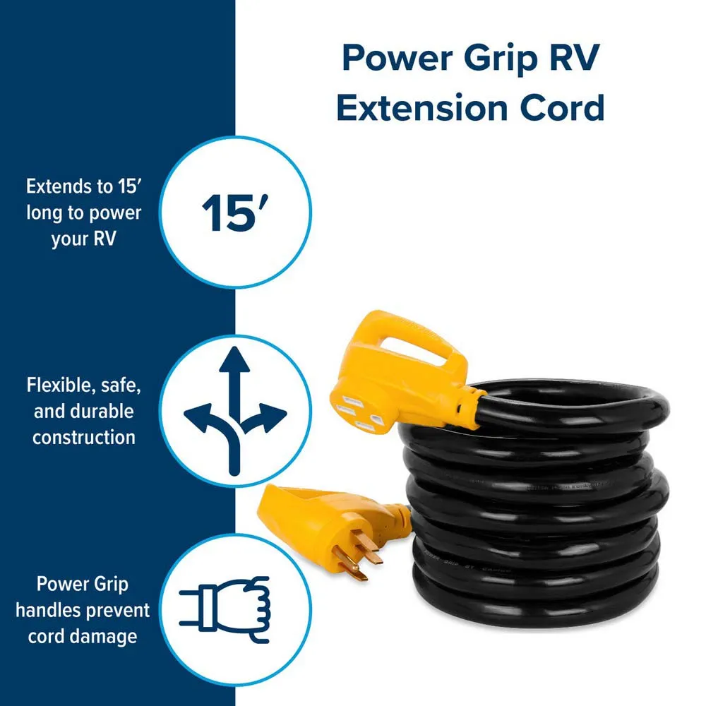 Купить Camco 17-55194 Удлинитель Power Grip 4.57 m  Black 50A 7ft.ru в интернет магазине Семь Футов