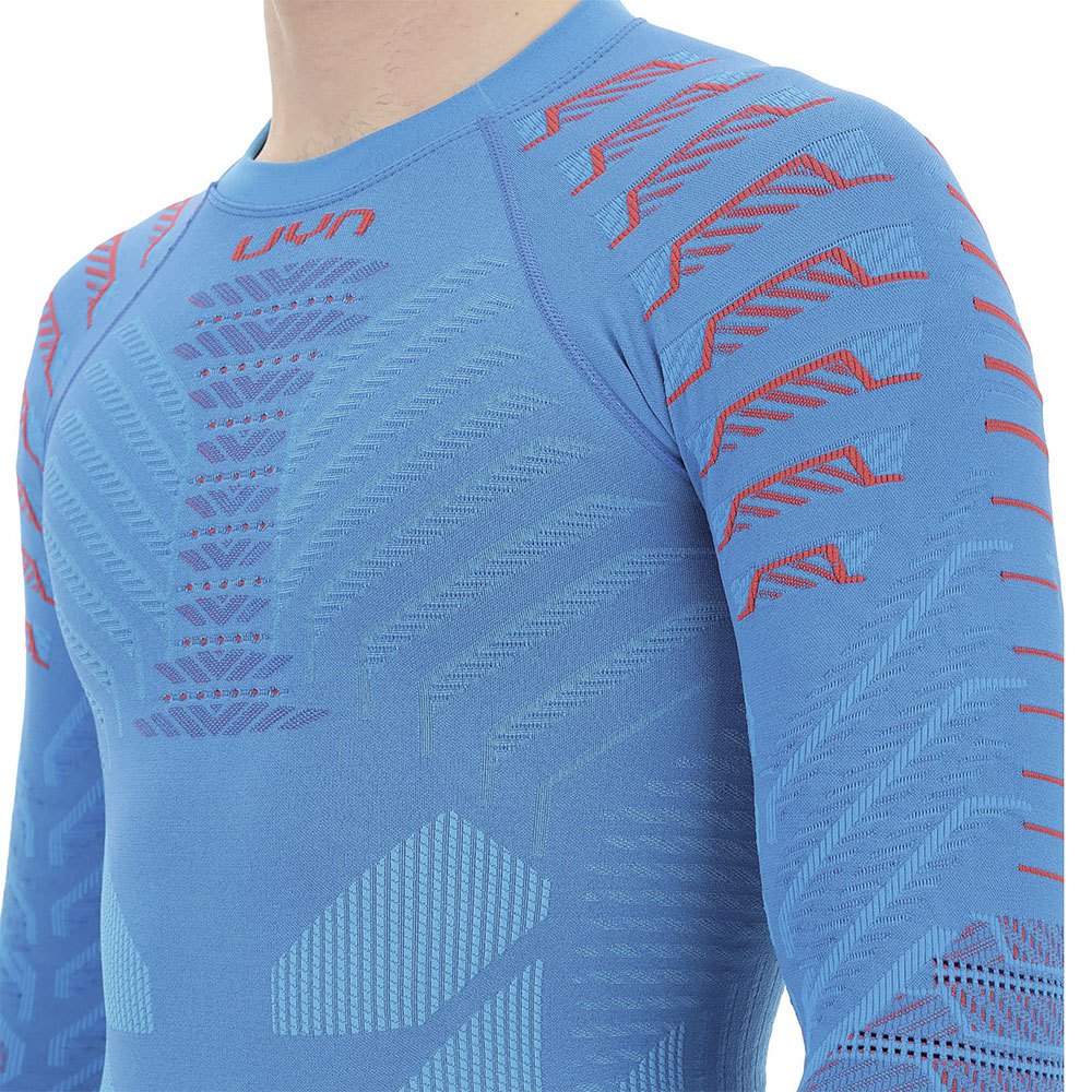 Купить UYN U100288-A135-L/XL Базовый слой с длинным рукавом Resilyon Round Neck Голубой Blue / Red L / XL 7ft.ru в интернет магазине Семь Футов