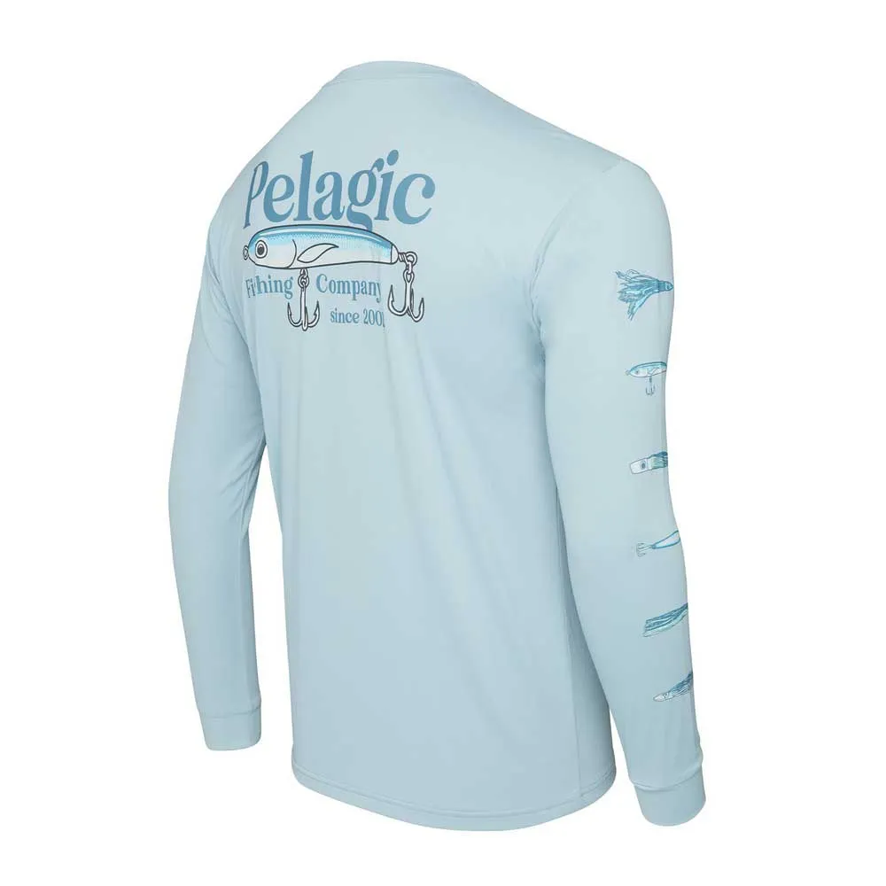 Купить Pelagic 1015251010-BFG-XXL Футболка с длинным рукавом с защитой от ультрафиолета Aquatek Stick Em Blue Fog 2XL 7ft.ru в интернет магазине Семь Футов