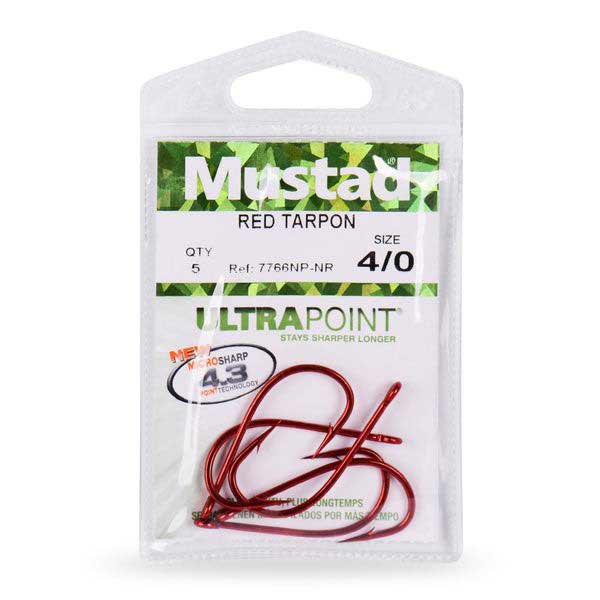 Купить Mustad 7766NP-NR-2-U10 одноглазый крючок Tarpon  Nickel Red 2 7ft.ru в интернет магазине Семь Футов