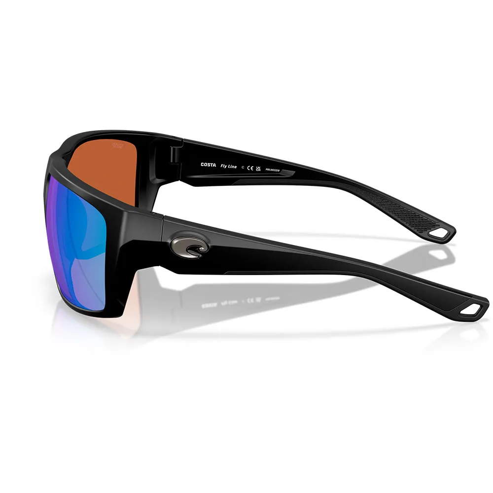 Купить Costa 06s9129-91291064 поляризованные солнцезащитные очки Fly line Matte Black 1 20x10x10 Green Mirror 580P/CAT3 7ft.ru в интернет магазине Семь Футов