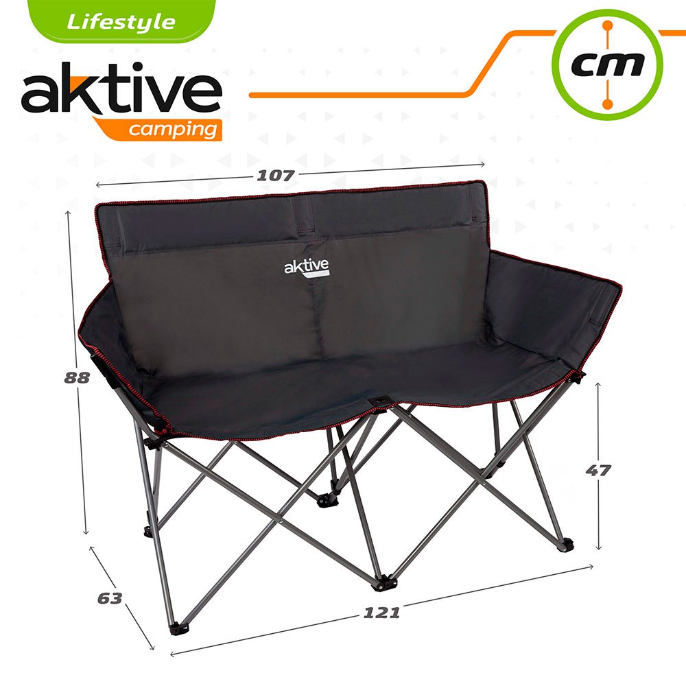 Купить Aktive 52882 Camping 121x63x88 cm Раскладной диван Черный Black 7ft.ru в интернет магазине Семь Футов