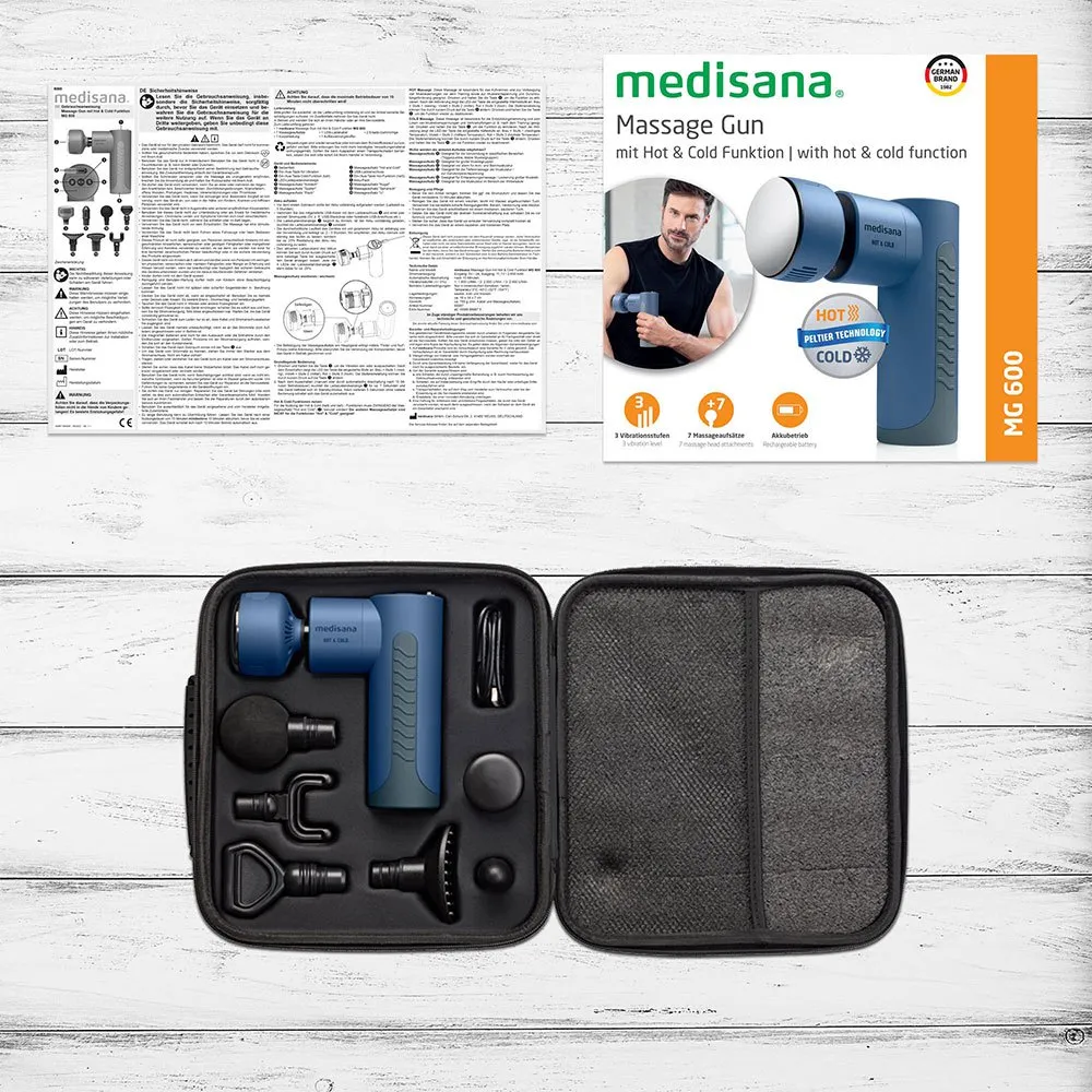 Купить Medisana 88987 массажный пистолет MG 600 Hot And Cold Blue 30x20x15 7ft.ru в интернет магазине Семь Футов