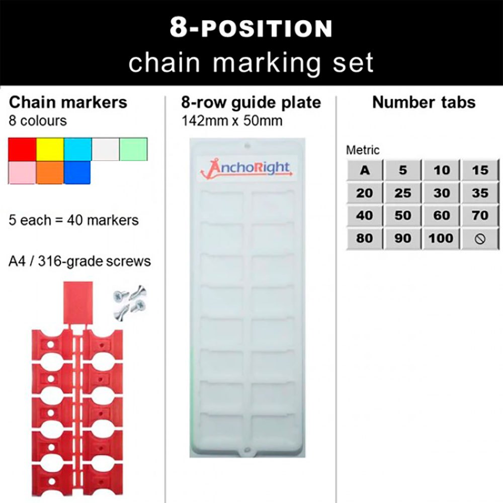 Купить Anchoright S1008 10 mm Набор маркеров цепи  8 Multicolour 7ft.ru в интернет магазине Семь Футов