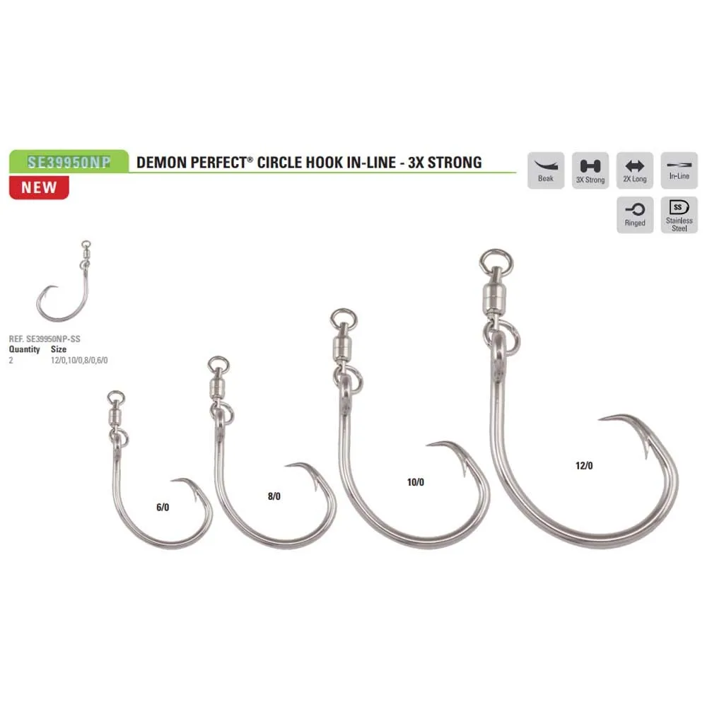 Купить Mustad SE39950NP-SS-6/0-2U Однобородный крючок с бородкой Demon Perfect® Circle Серебристый Stainless Steel 6/0 7ft.ru в интернет магазине Семь Футов