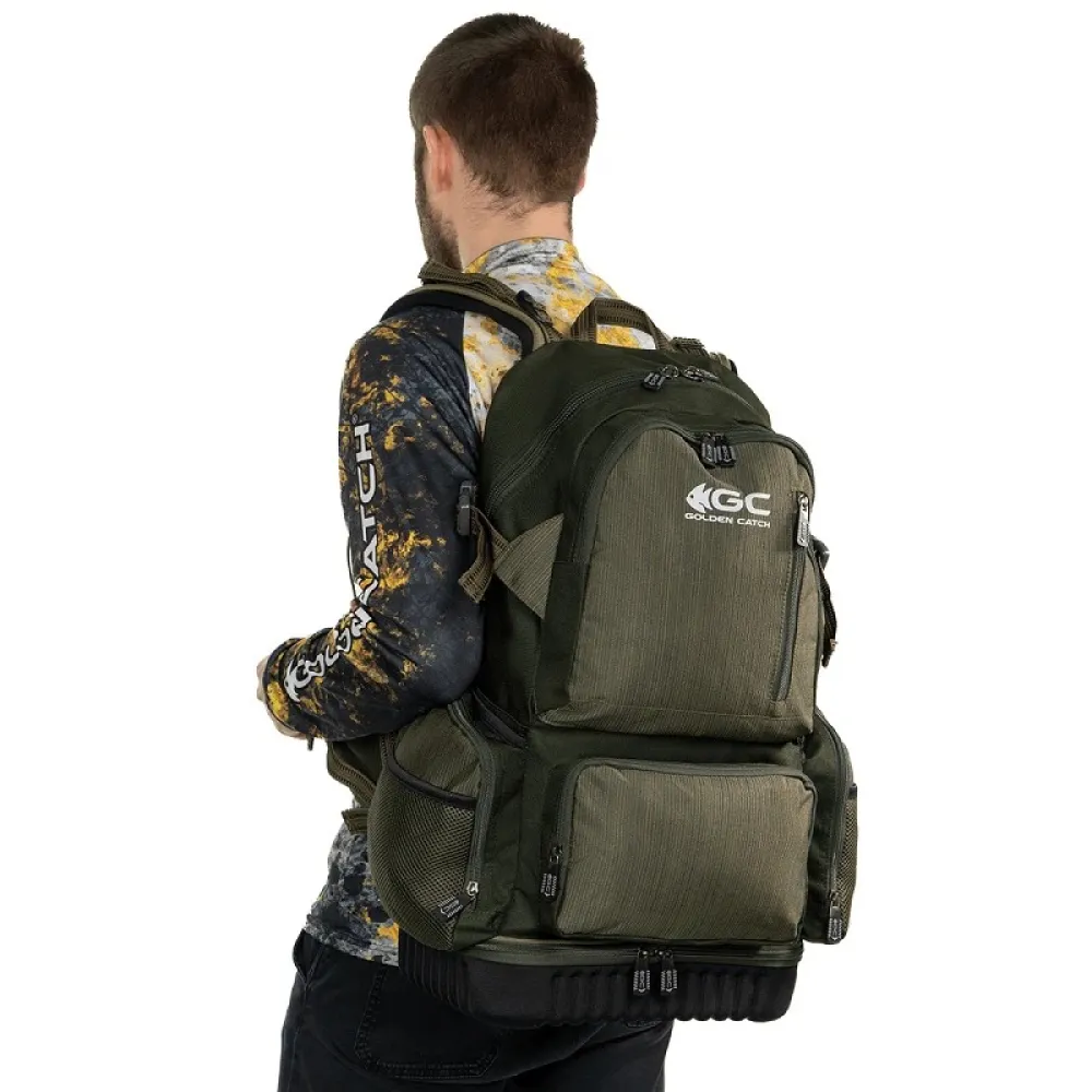 Купить Golden catch 7230001 Рюкзак Logo 50L Green 40x25x15 7ft.ru в интернет магазине Семь Футов