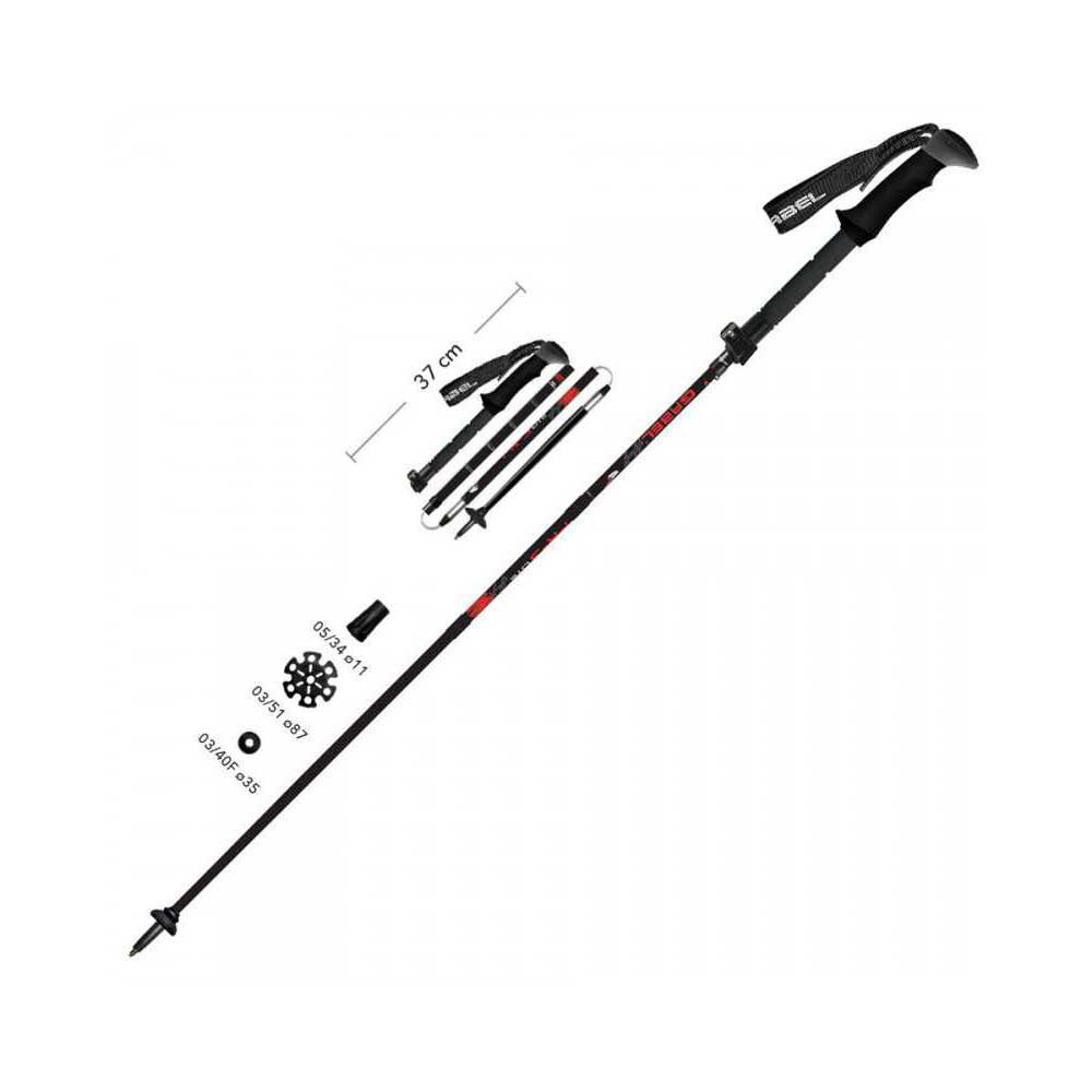 Купить Gabel 700939192 FR-3 EF Aluminio F60 столбы  Black / Red 37-130 cm 7ft.ru в интернет магазине Семь Футов