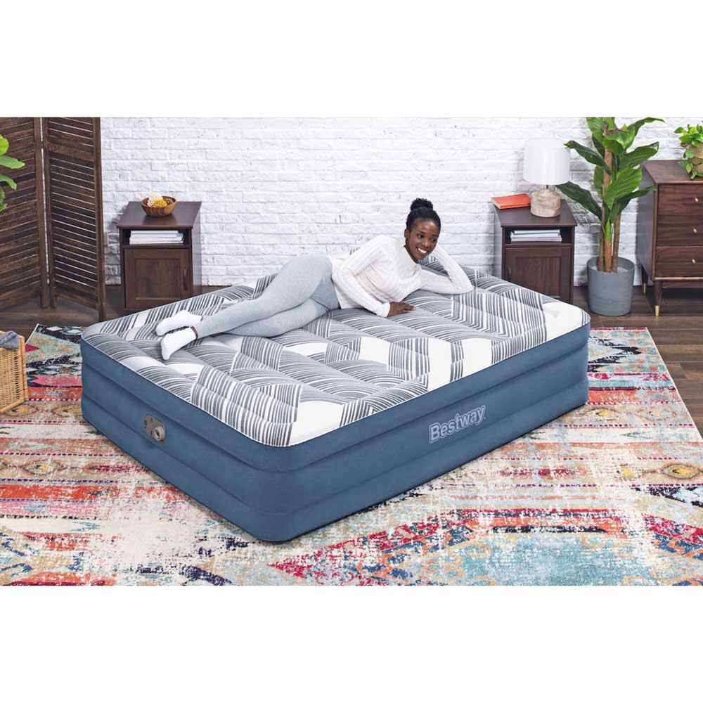 Купить Bestway 6713C Tritech Queen Усиленный встроенный насос I-Beam Double Air Bed Бесцветный Blue / Grey 203x152x46cm 7ft.ru в интернет магазине Семь Футов