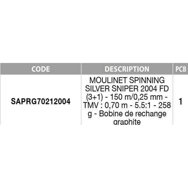 Купить Sakura SAPRG70212004 Silver Sniper FD Спиннинговая Катушка  Ratio: 5.5:1 2000 7ft.ru в интернет магазине Семь Футов