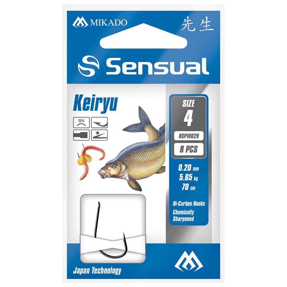 Купить Mikado HP10029-8B-16 Snelled Sensual Keiryu 0.160 mm Связанные Крючки Серебристый Black Nickel 8 7ft.ru в интернет магазине Семь Футов