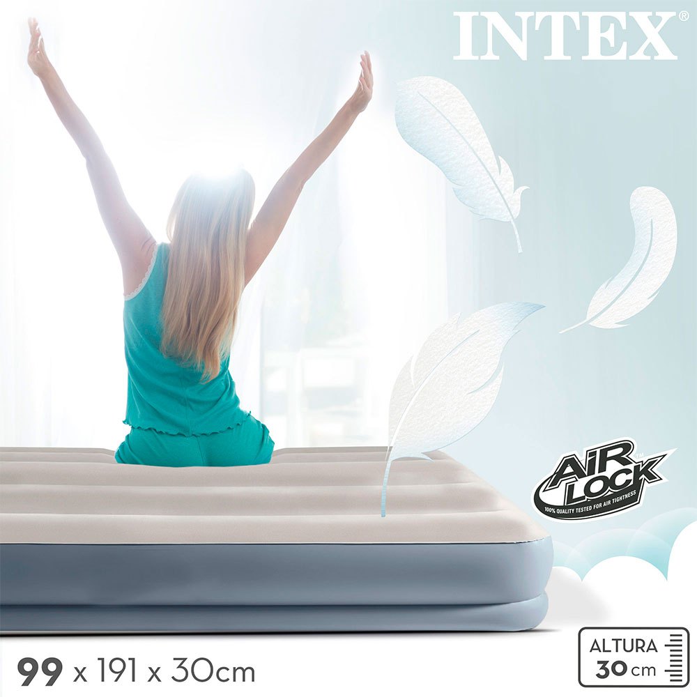 Купить Intex 64116 Midrise Dura-Beam Standard Pillow Rest Матрас Серый Grey 99 x 191 x 30 cm 7ft.ru в интернет магазине Семь Футов
