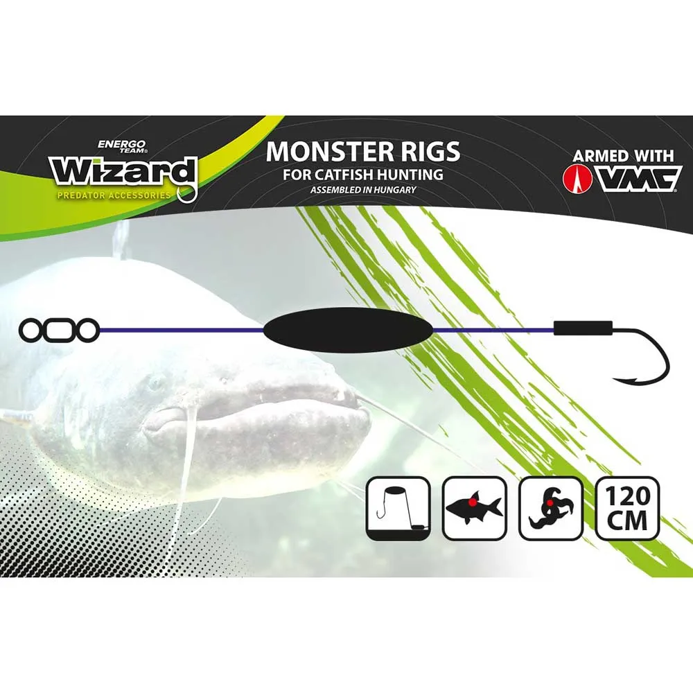 Купить Wizard 79331-112 связанный крючок Monster Upose Mono Bottom Round Black / Green 11/0 7ft.ru в интернет магазине Семь Футов
