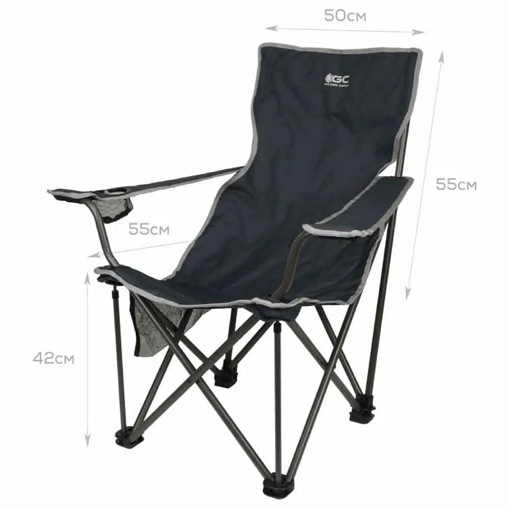 Купить Golden catch 7434742 стул Camping Heavy Duty Black / Grey 100x75x38 7ft.ru в интернет магазине Семь Футов