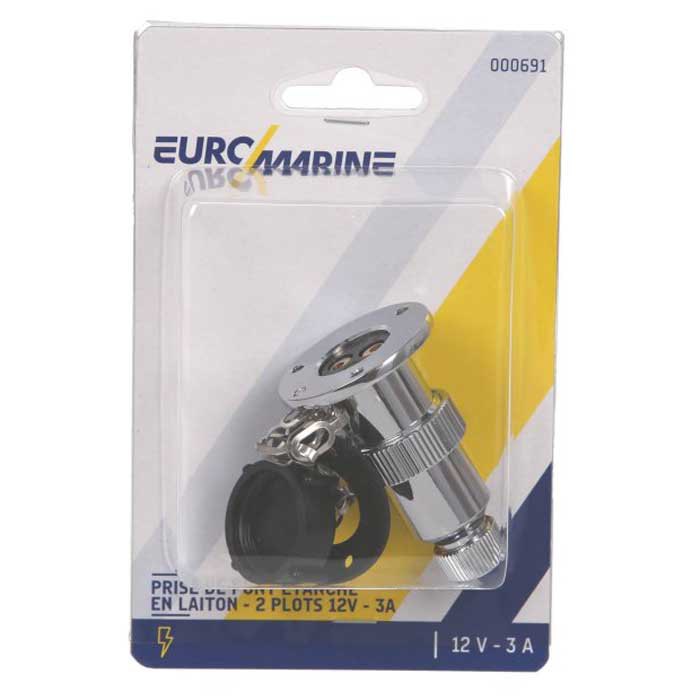 Купить Euromarine 000691 3A 12V 2 столбы Водонепроницаемый затыкать Silver / Black 7ft.ru в интернет магазине Семь Футов