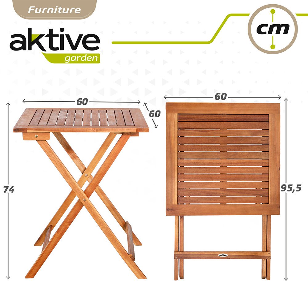 Купить Aktive 61000 Acacia Деревянный стол и два стула Коричневый Multicolour 7ft.ru в интернет магазине Семь Футов