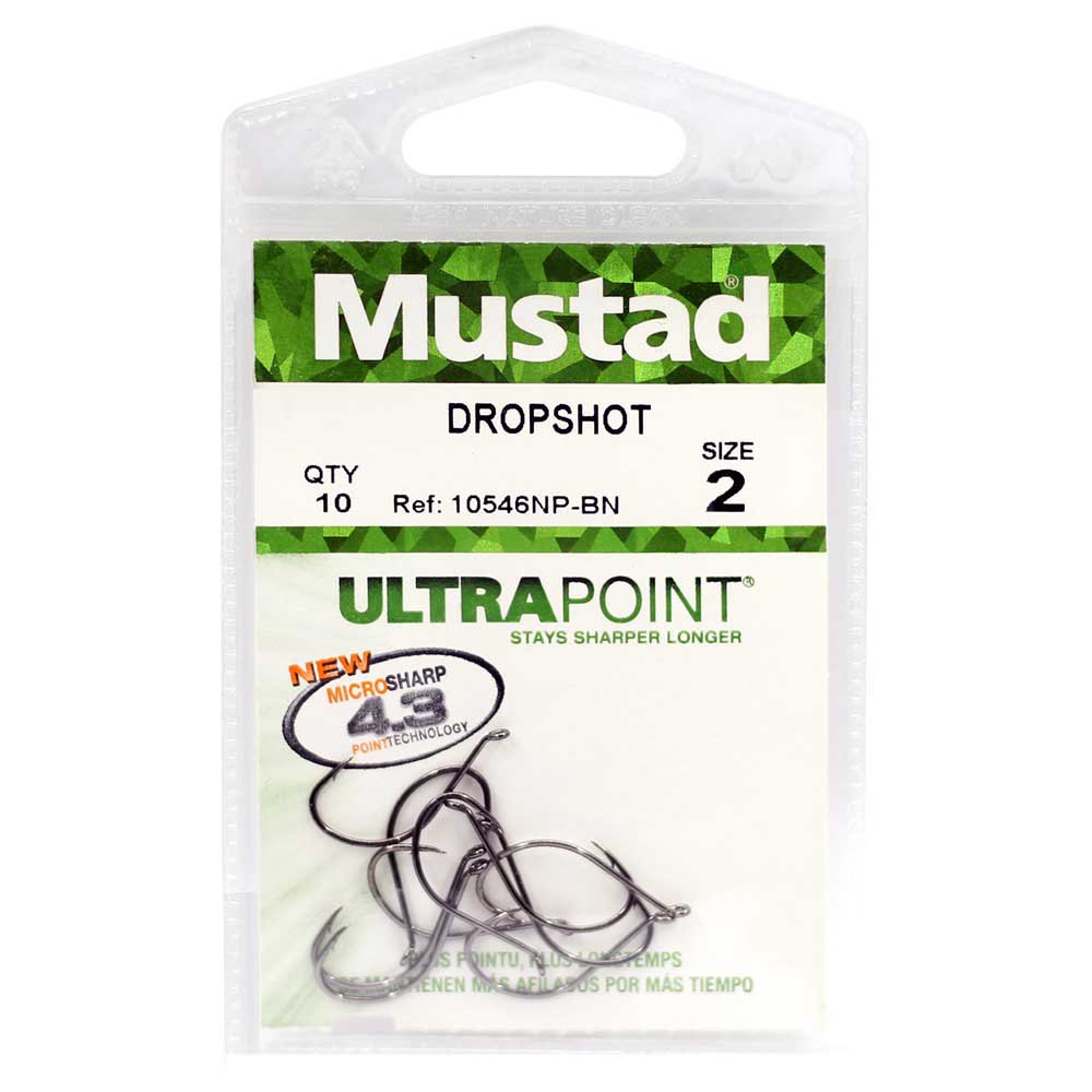 Купить Mustad 10546NP-BN-6-U10 Dropshot 10546NP Крючки С Одним Глазком Серебристый Black Nickel 6 7ft.ru в интернет магазине Семь Футов