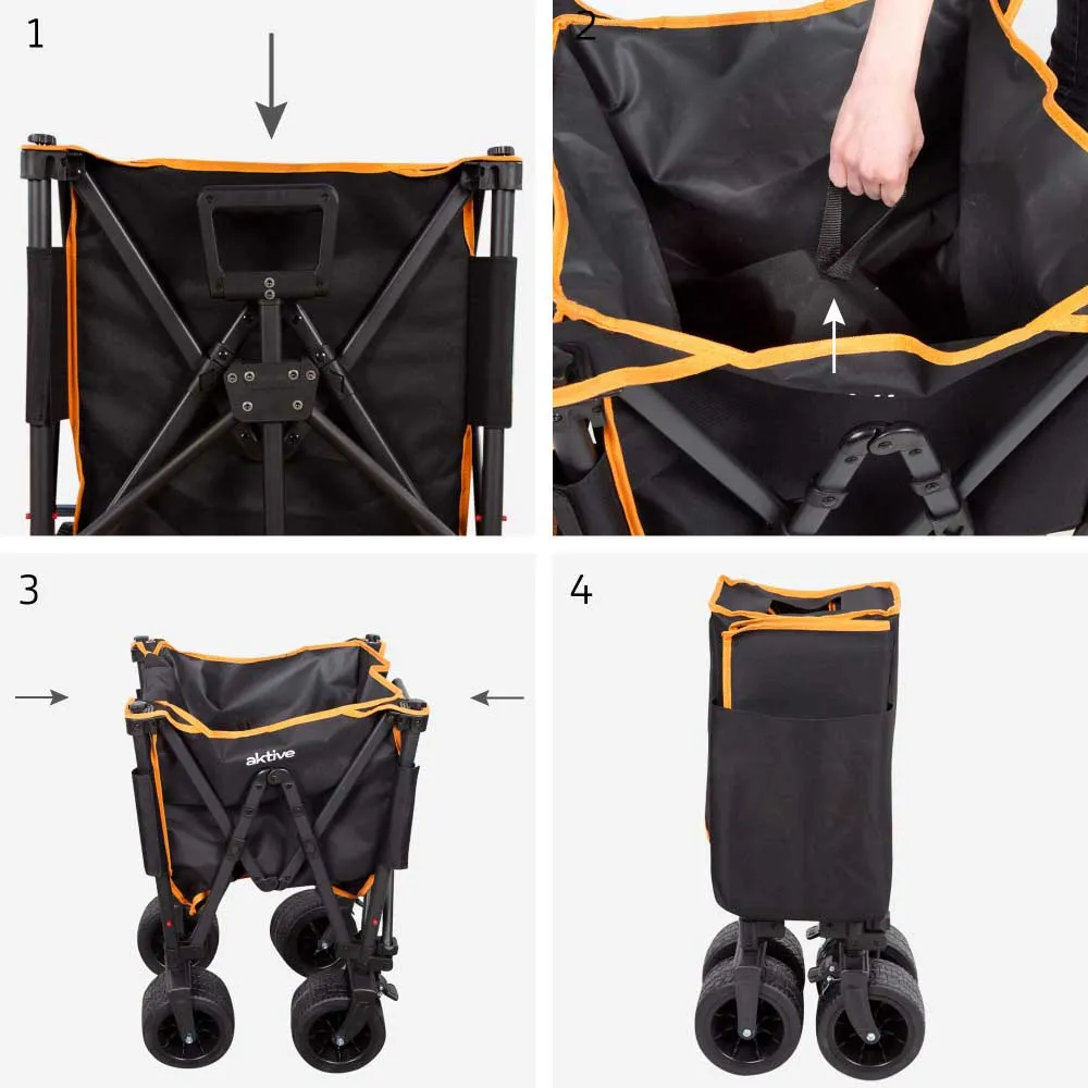 Купить Aktive 62374 складная тележка 360º Черный Black / Orange 7ft.ru в интернет магазине Семь Футов