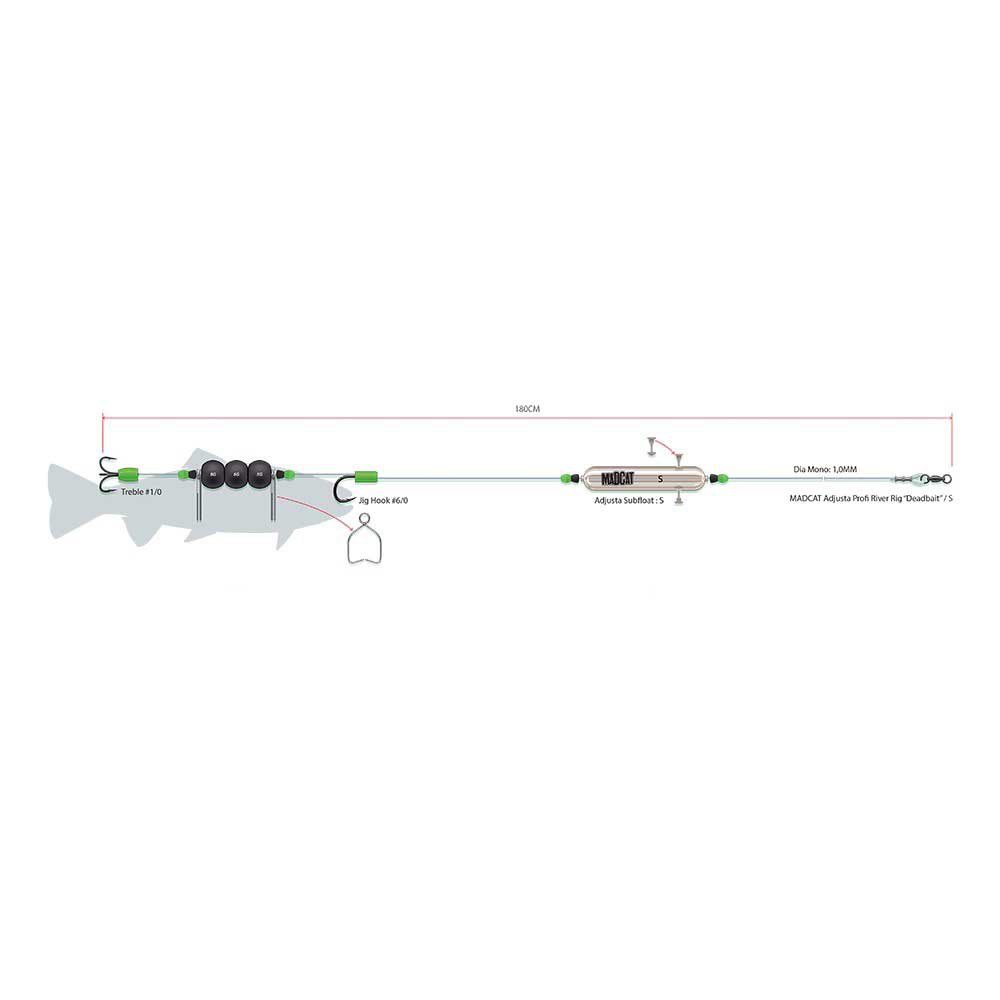 Купить Madcat 55992 Adjusta Profi River Rig Deadbait Связанные Крючки  Transparent S 7ft.ru в интернет магазине Семь Футов