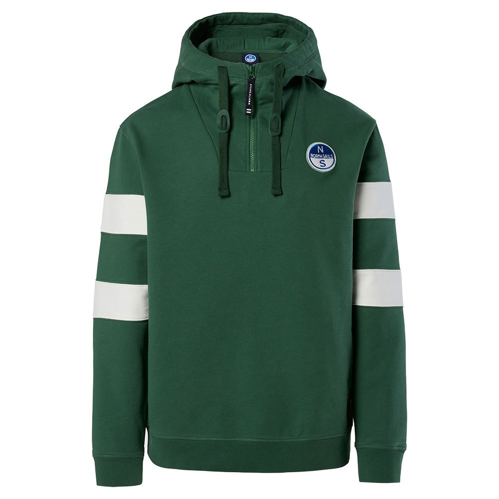 Купить North sails 691280-0400-S Толстовка с капюшоном Logo Зеленый Green S 7ft.ru в интернет магазине Семь Футов