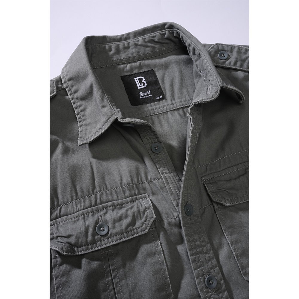 Купить Brandit 9373-213-XXL Рубашка с длинным рукавом Vintage Серый Charcoal Grey 2XL 7ft.ru в интернет магазине Семь Футов