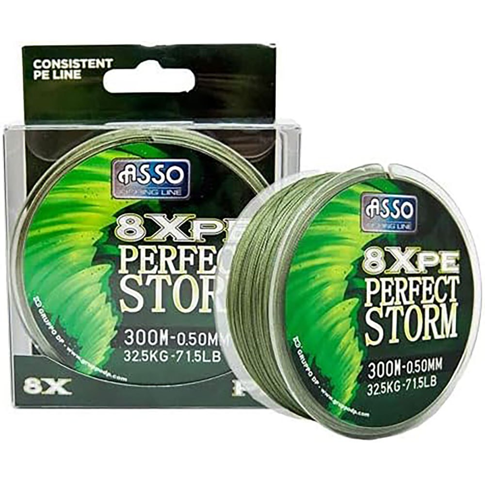 Купить ASSO 8053736495499 Плетёная леска 8X Perfect Storm 300 m  Green 0.320 mm 7ft.ru в интернет магазине Семь Футов