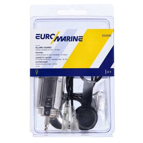 Купить Euromarine 000686 Зажигалка для сигарет из нержавеющей стали Silver / Black 7ft.ru в интернет магазине Семь Футов