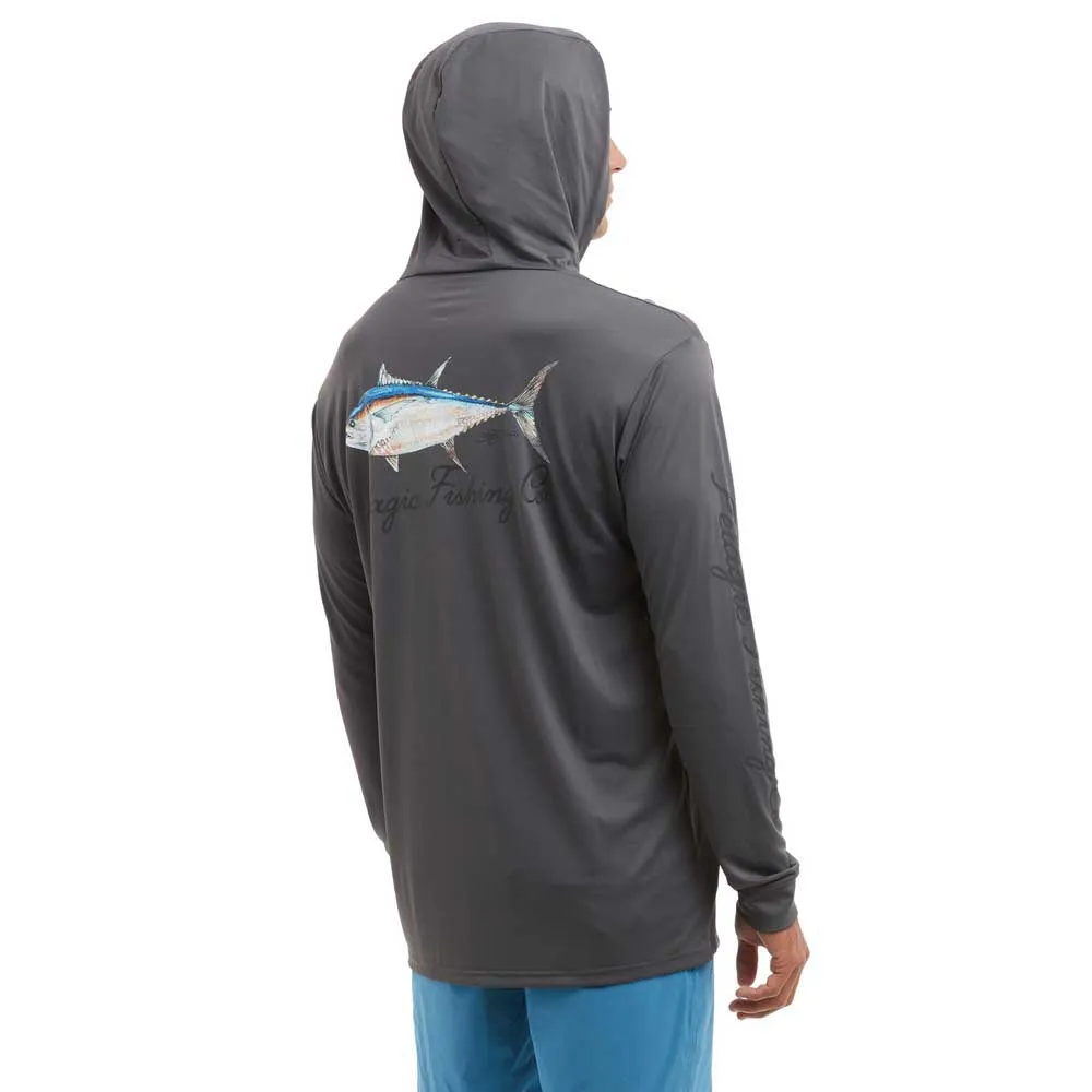 Купить Pelagic 1015243005-GRA-XL Футболка с длинным рукавом с защитой от ультрафиолета Aquatek Hooded Goione Graphite XL 7ft.ru в интернет магазине Семь Футов