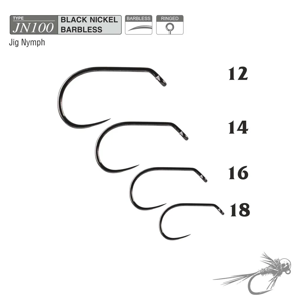 Купить Traper fly 44560 Безбородый мушиный крючок Jig Nymph 100 Black Nickel 16 7ft.ru в интернет магазине Семь Футов