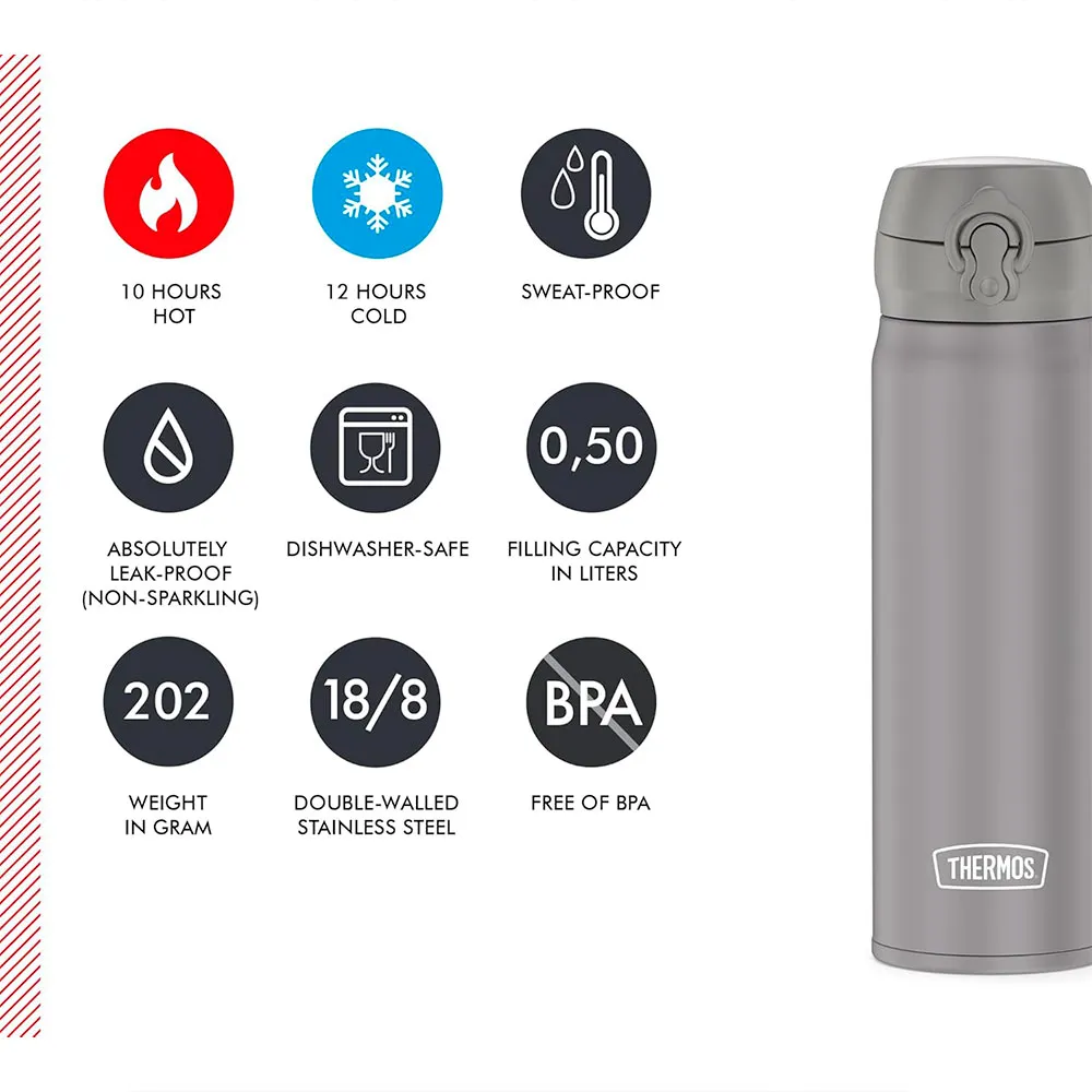 Купить Thermos 4035.214.050 термос Ultra Light 500ml Matt Moon Rock 20x10x10 7ft.ru в интернет магазине Семь Футов