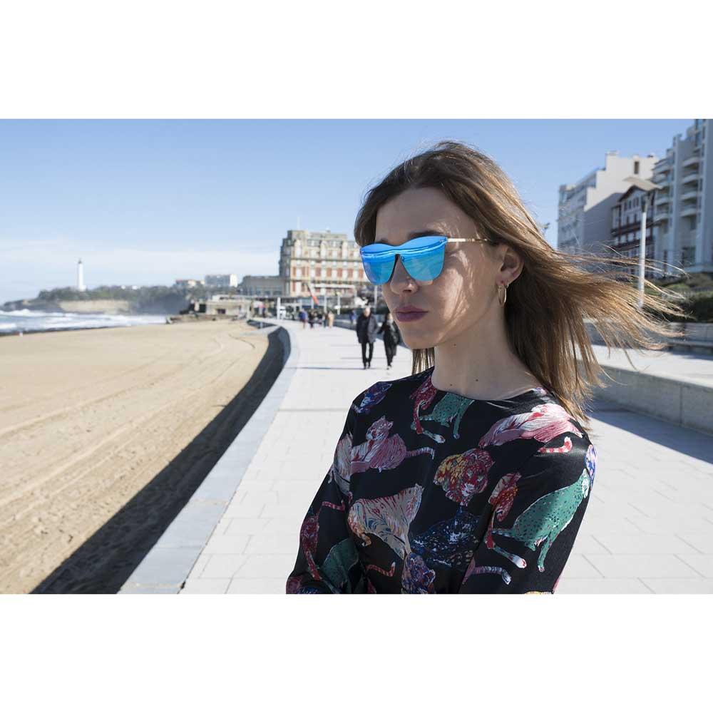 Купить Ocean sunglasses 23.1 поляризованные солнцезащитные очки Genova Space Flat Sky Revo Blue Metal Gold Temple/CAT3 7ft.ru в интернет магазине Семь Футов