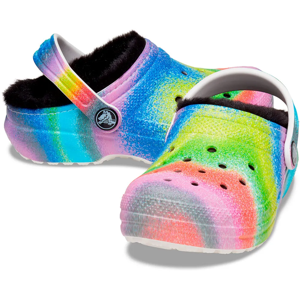 Купить Crocs 208095-94s-c5 Деревянные башмаки Classic Lined Spray Dye White / Multi 35x25x15 EU 20 7ft.ru в интернет магазине Семь Футов