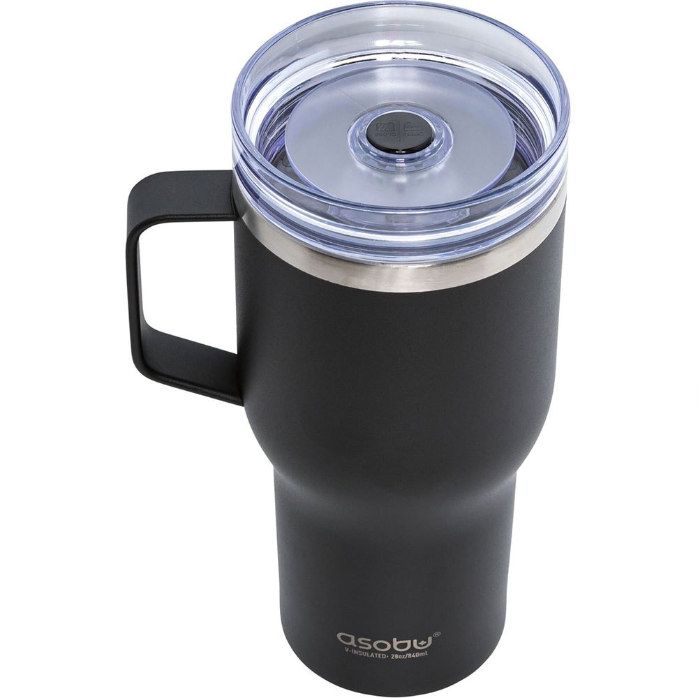 Купить Asobu SM35 BLACK 360 Travel Mug 900ml Термос из нержавеющей стали Серебристый Black 7ft.ru в интернет магазине Семь Футов