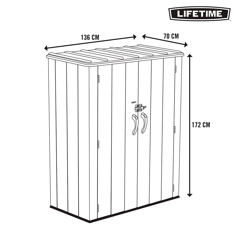 Купить Lifetime 92306 136x70x172 Cm UV100 Ящик для хранения на открытом воздухе Серый Multicolour 7ft.ru в интернет магазине Семь Футов