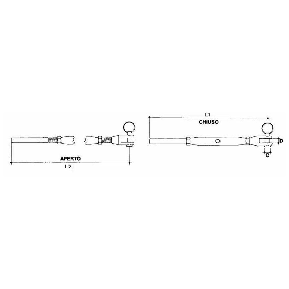 Купить Mavi mare 600129 Mavi.mare Тензор такелажа из нержавеющей стали Silver 8.5 mm  7ft.ru в интернет магазине Семь Футов