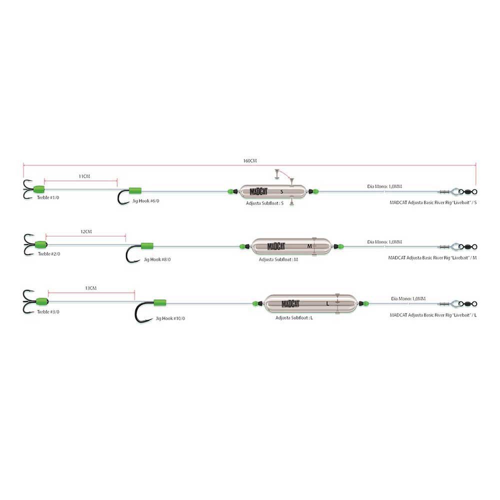 Купить Madcat 56659 Adjusta Basic River Rig Livebait Связанные Крючки Transparent M 7ft.ru в интернет магазине Семь Футов