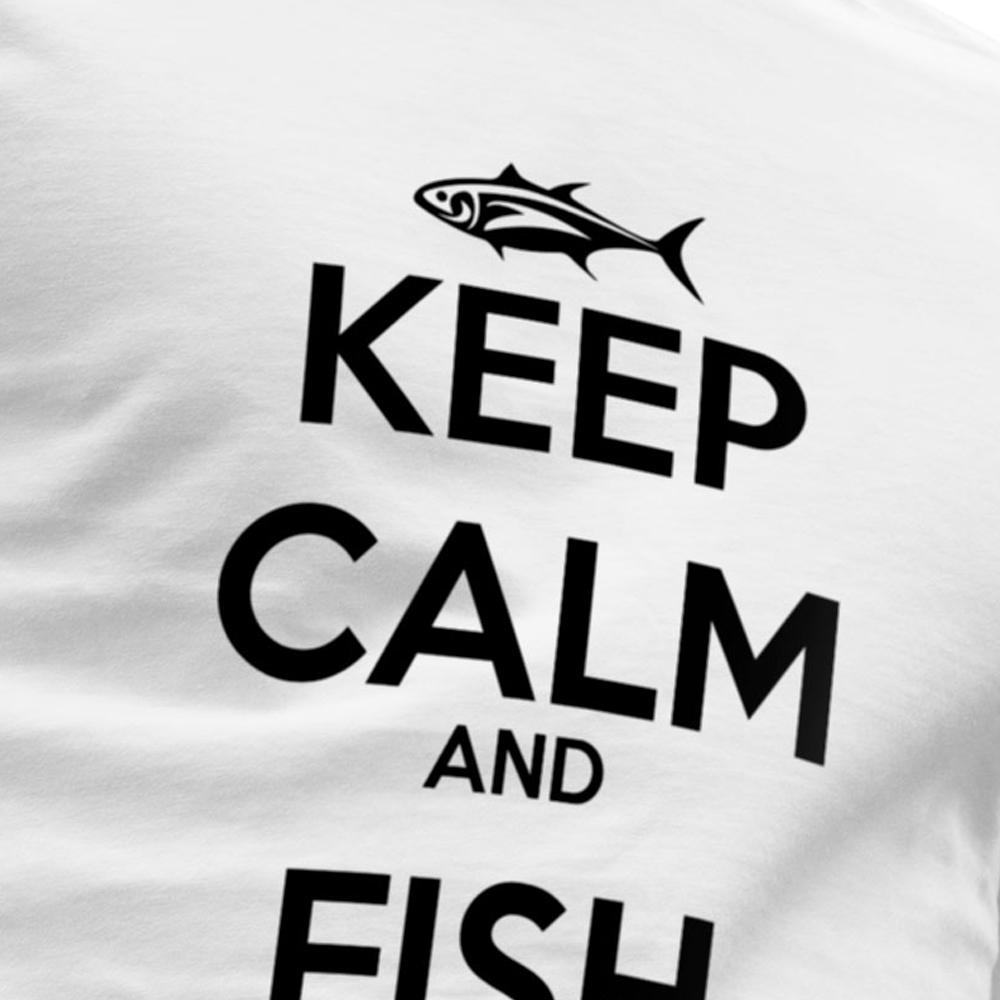 Купить Kruskis CA65500301S086 Футболка с коротким рукавом Keep Calm And Fish Белая White L 7ft.ru в интернет магазине Семь Футов