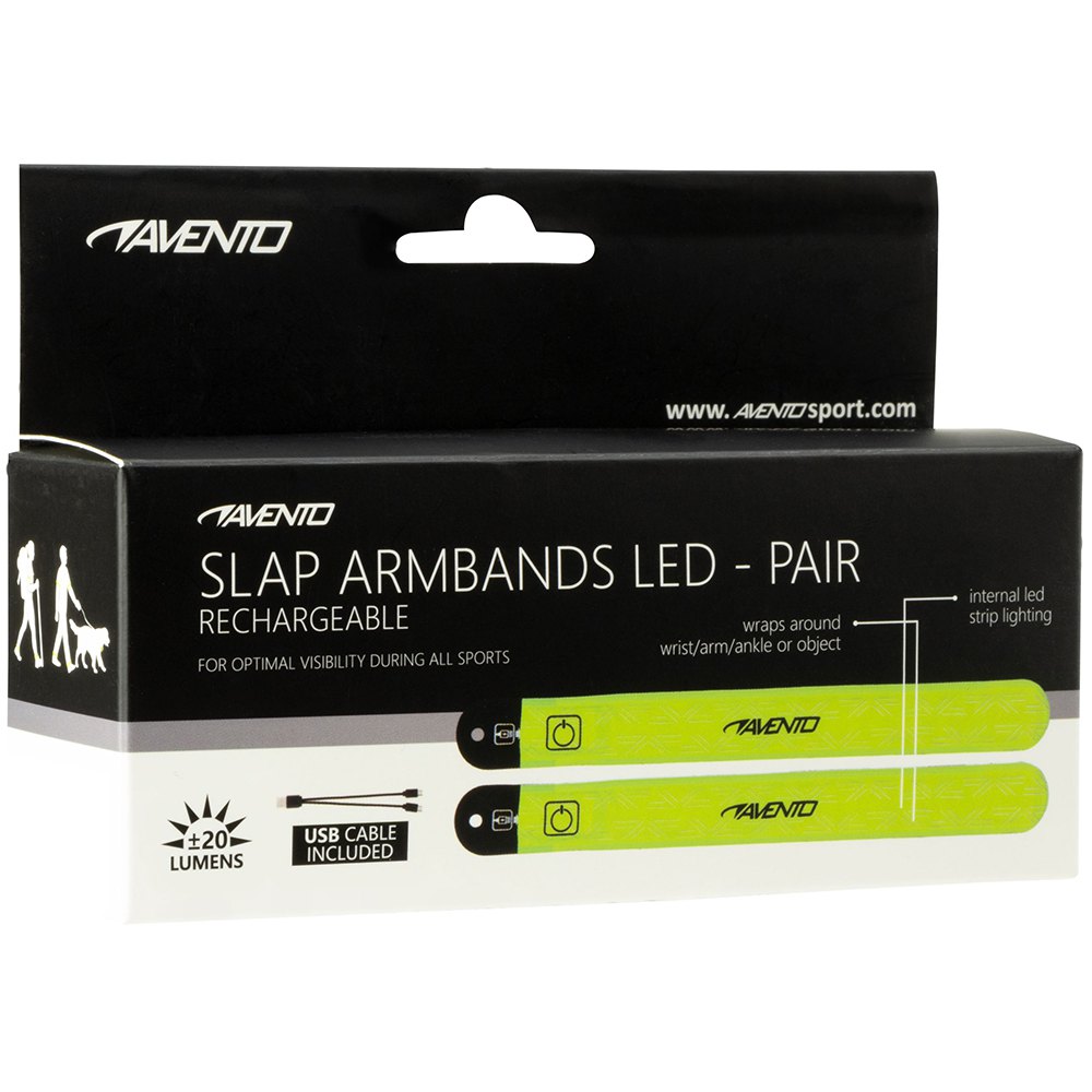 Купить Avento 44RD-FGZ-Uni Slap-On Rechargeable LED Беговая повязка 2 Единицы Fluorescent Yellow / Silver Grey 7ft.ru в интернет магазине Семь Футов