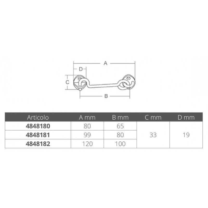 Купить Foresti & suardi 4848182 Двойной поворотный крюк Silver 100 mm  7ft.ru в интернет магазине Семь Футов