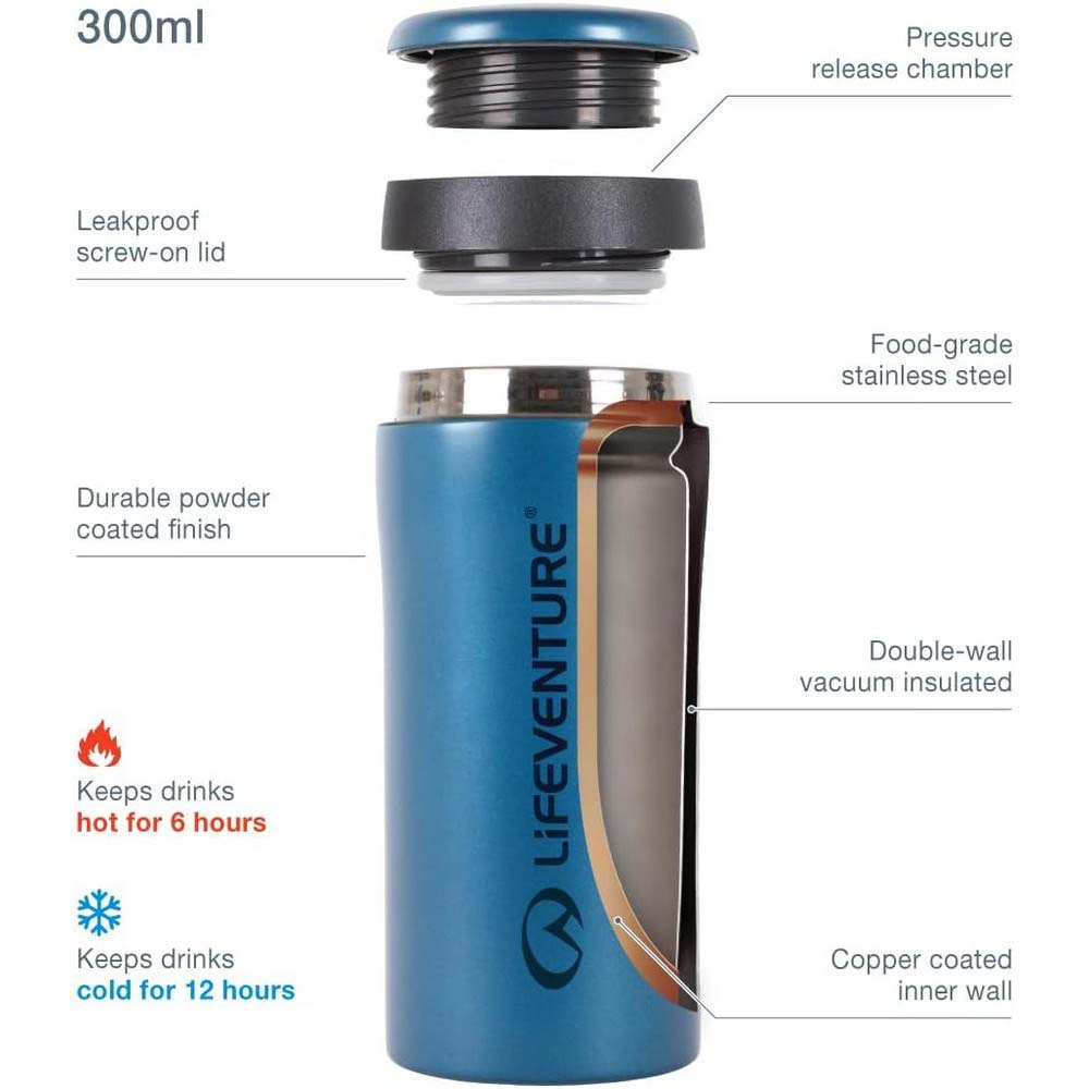 Купить Lifeventure LF76207 Кружка Thermo Серебристый  Metallic Cobalt 7ft.ru в интернет магазине Семь Футов