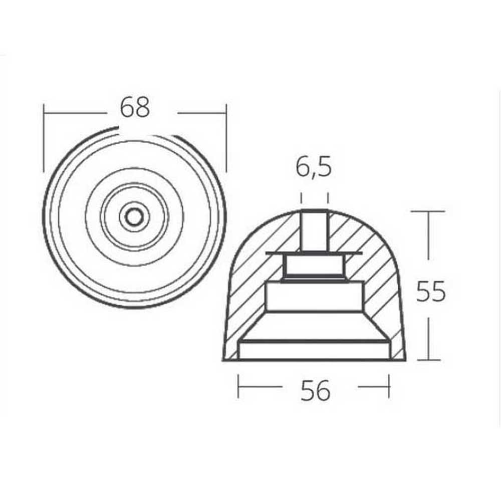 Купить Tecnoseal 2626623 BCS Цинк Ожив Анод  Silver 68 x 55 mm  7ft.ru в интернет магазине Семь Футов