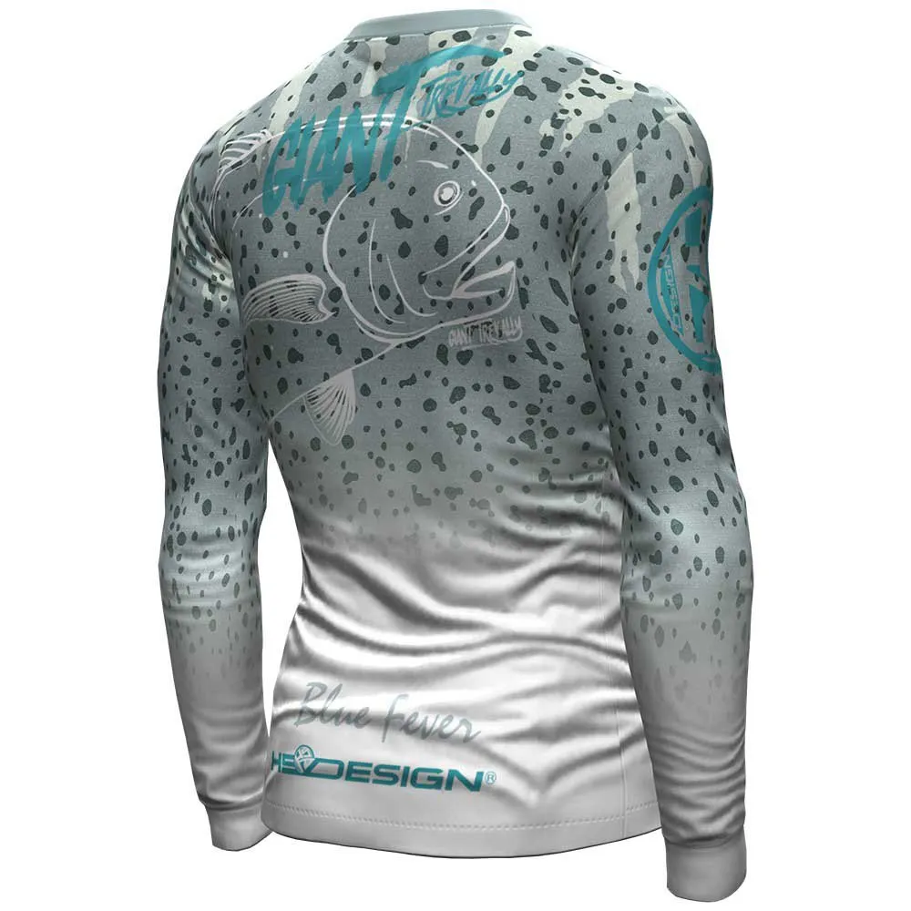 Купить Hotspot design 010004406 Футболка с длинным рукавом Giant Trevally Performance Grey 30x25x2 3XL 7ft.ru в интернет магазине Семь Футов