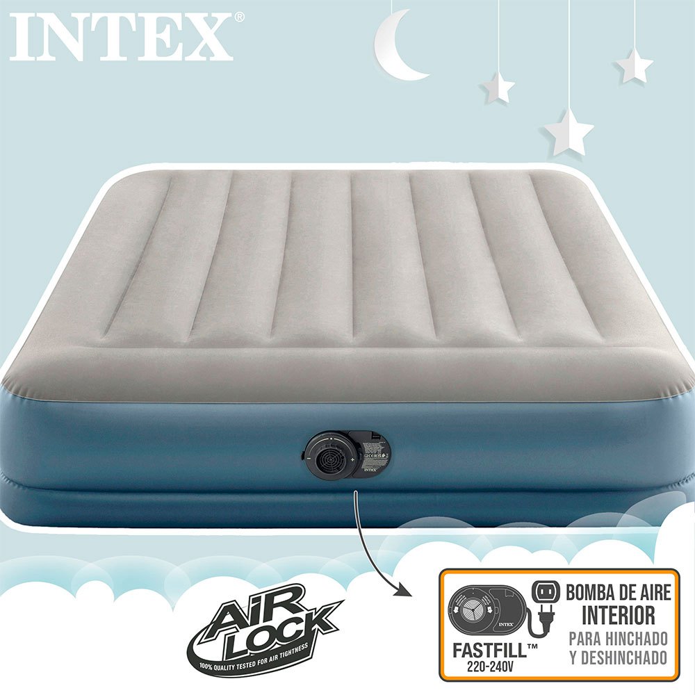 Купить Intex 64118 Standard Pillow Rest Midrise Матрас Серый Grey 152 x 203 x 30 cm 7ft.ru в интернет магазине Семь Футов