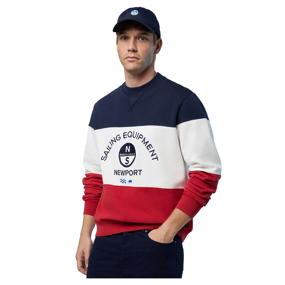 Купить North sails 691278-C002-L Толстовка Print Crew Красный Dark Blue / Marshmallow / Red L 7ft.ru в интернет магазине Семь Футов