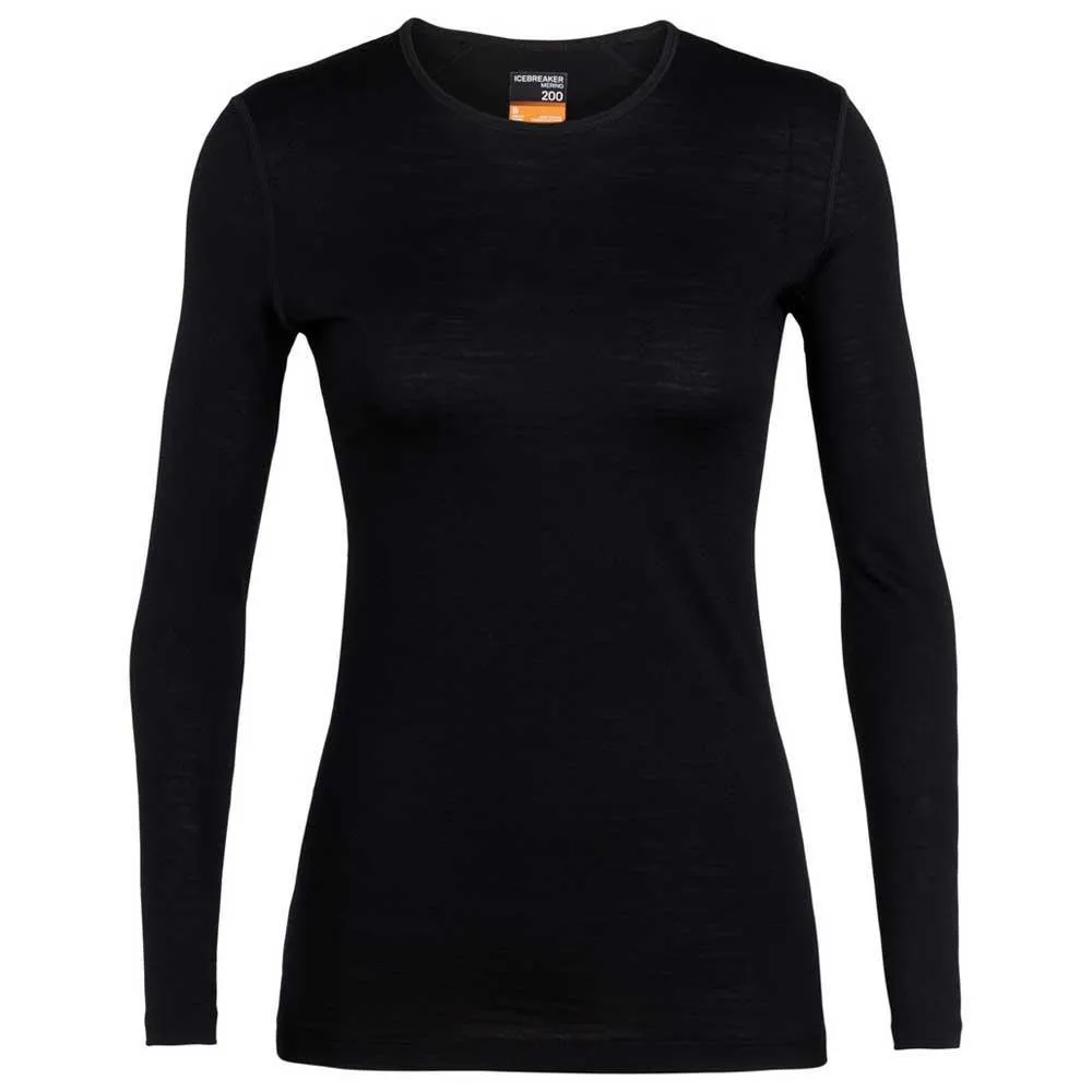 Купить Icebreaker 104375001s Базовый слой с длинным рукавом 200 Oasis Crew Merino Black 30x25x3 7ft.ru в интернет магазине Семь Футов