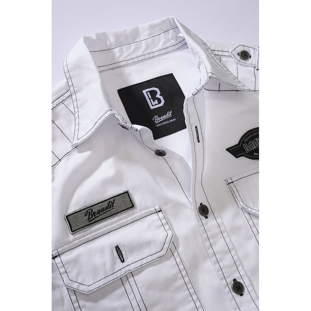 Купить Brandit 4023-7-M Рубашка с длинным рукавом Luis Vintage Белая White M 7ft.ru в интернет магазине Семь Футов