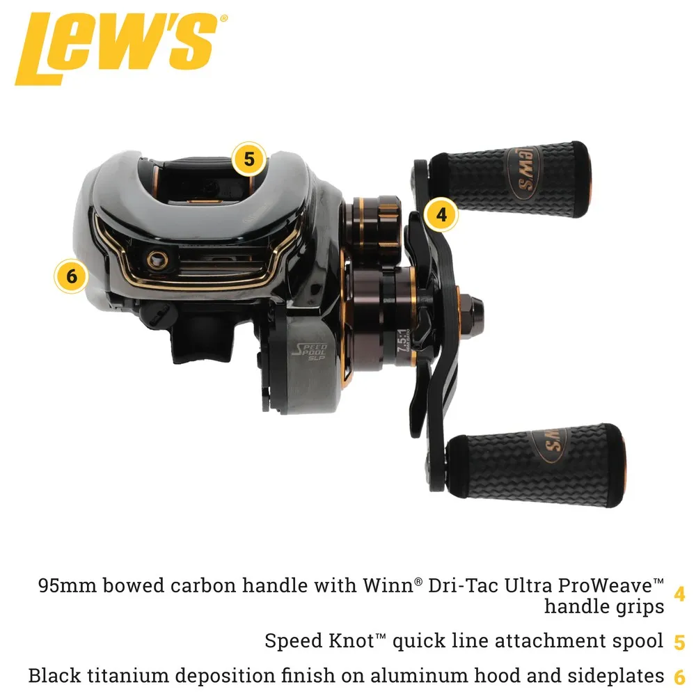 Купить Lews et1shl Катушка для бейткастинга Elite Ti Black 20x15x15 Ratio: 7.5:1 7ft.ru в интернет магазине Семь Футов