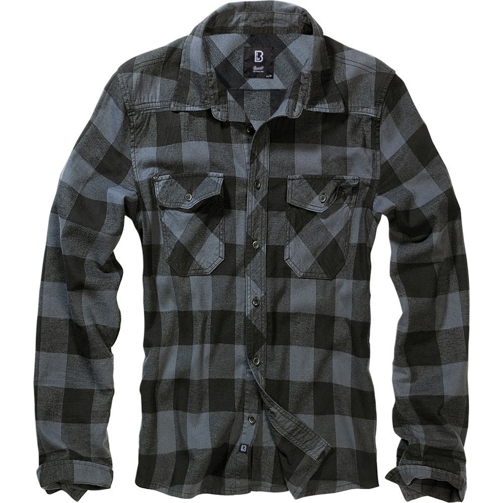 Купить Brandit 4002-28-S Рубашка с длинным рукавом Check Серый Black / Grey S 7ft.ru в интернет магазине Семь Футов